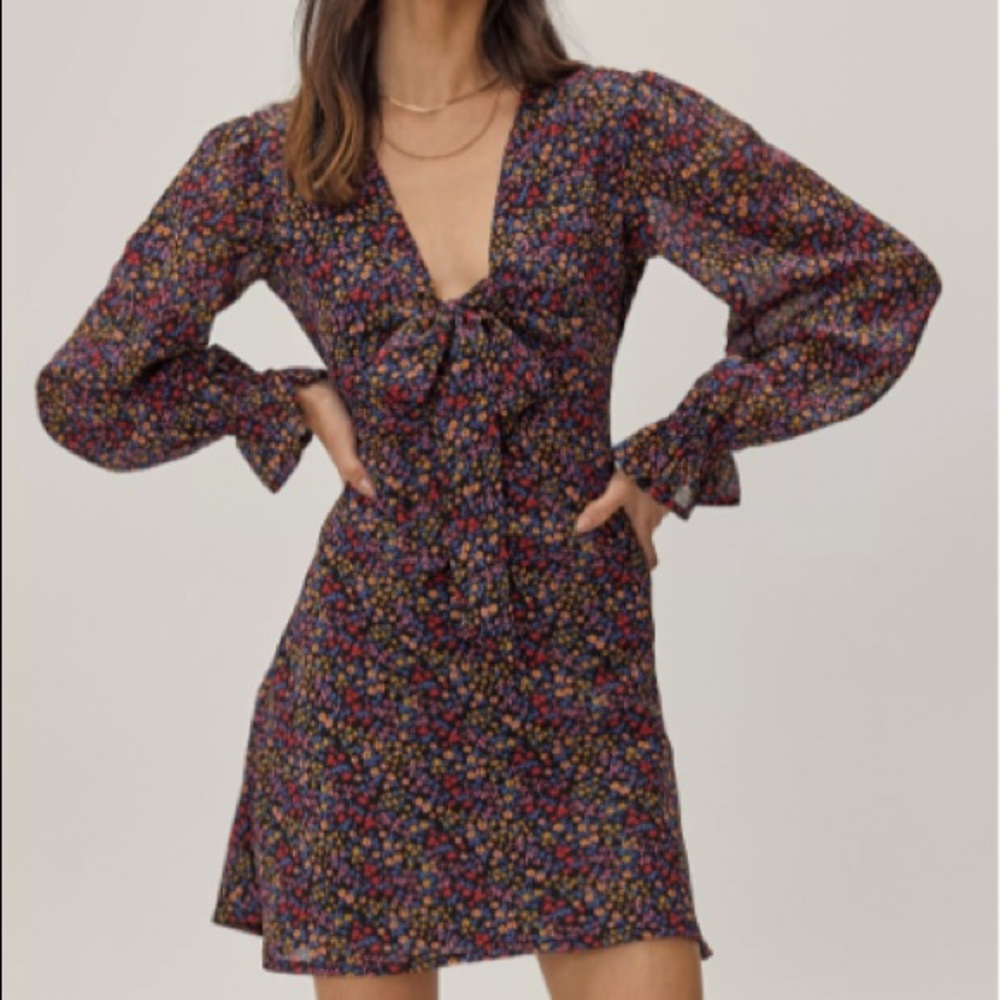 Tie Front Skater Mini Dress